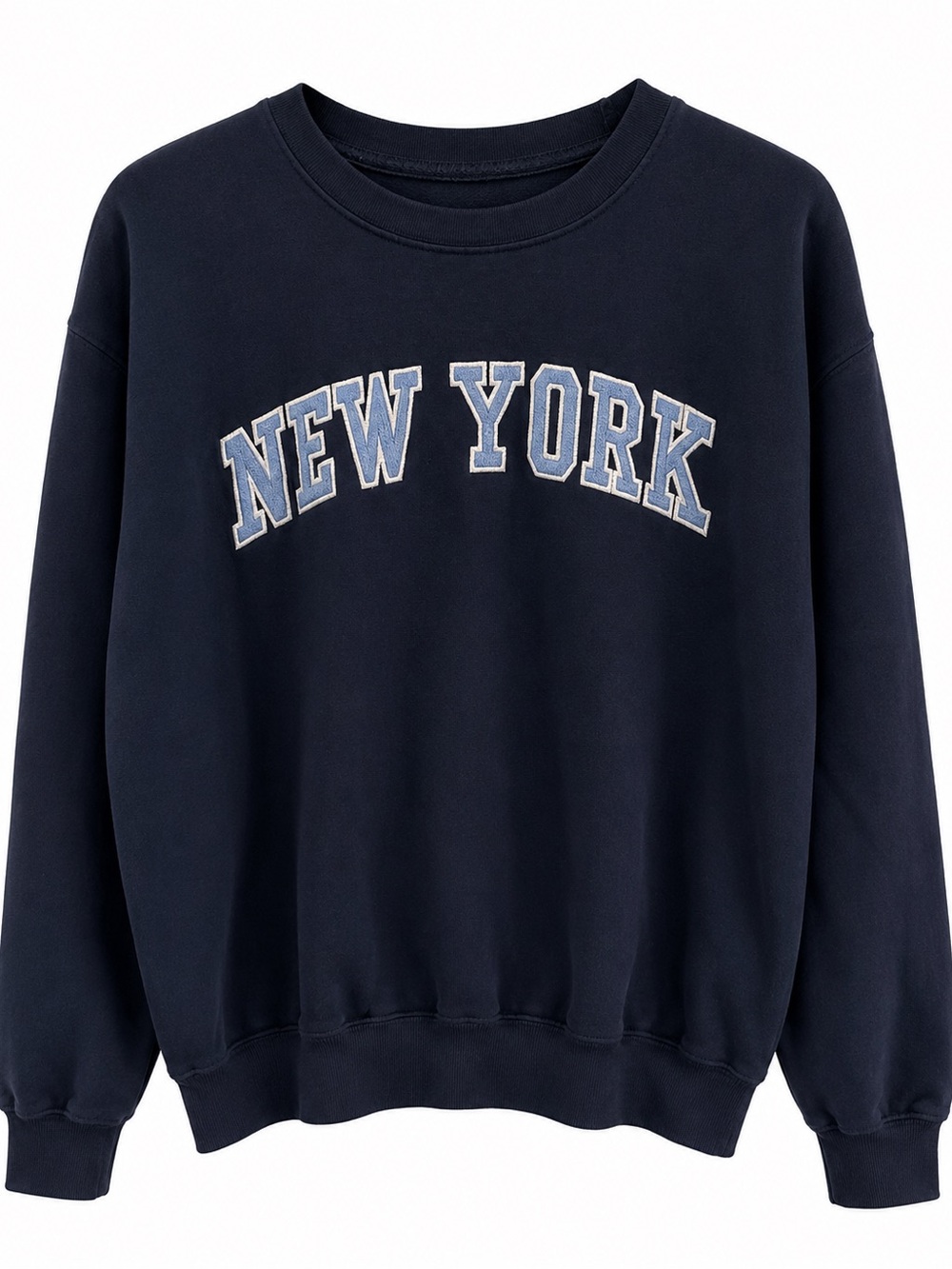 New York Navy Crewneck Sweatshirt Casual Pullover
